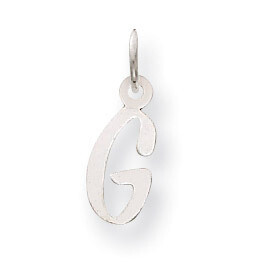Small Slanted Block Initial G Charm Pendant 14k white Gold YC645G, MPN: YC645G, 191101634222