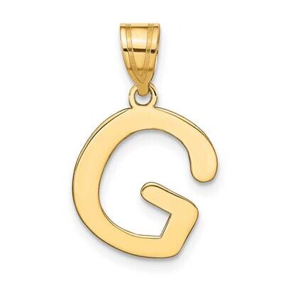 Bubble Letter G Initial Pendant 14k Gold Polished YC1441G, MPN: YC1441G, 196904083956