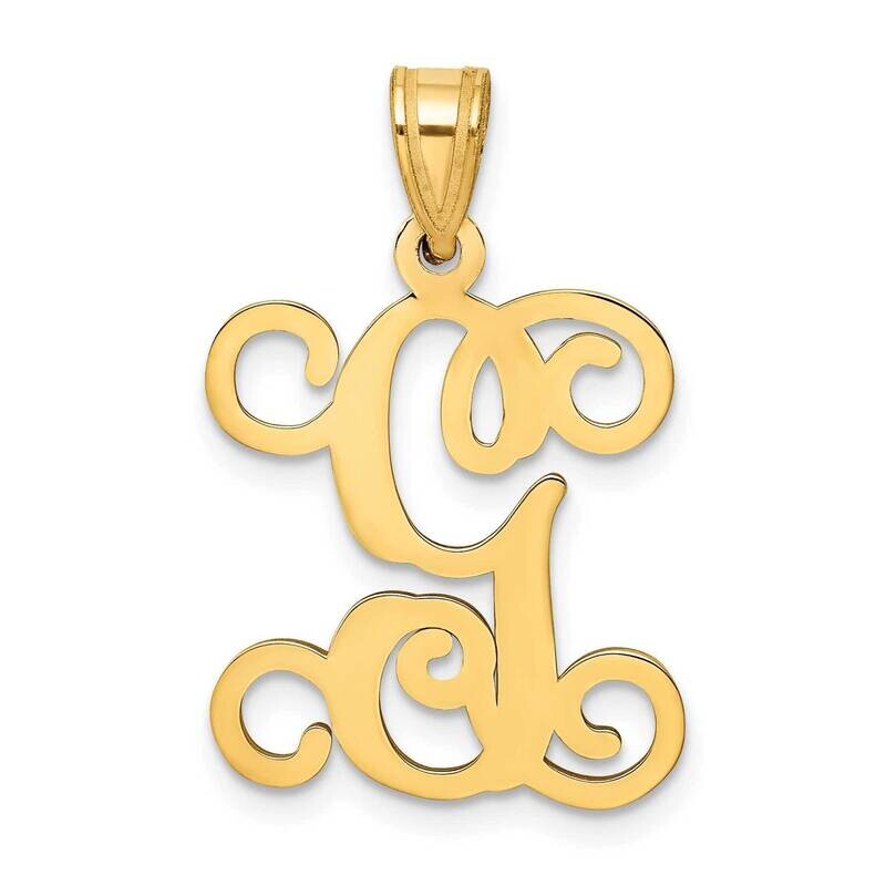 Initial Letter G Pendant 14k Gold Casted High Polished XNA518Y/G, MPN: XNA518Y/G,