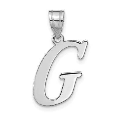Letter G Initial Pendant 14k White Gold Polished YC1440WG, MPN: YC1440WG, 196904082683