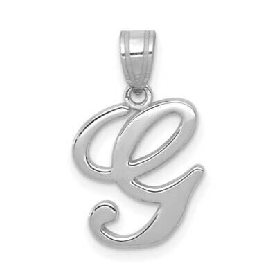 Script Letter G Initial Pendant 14k White Gold YC993WG, MPN: YC993WG, 196904068830
