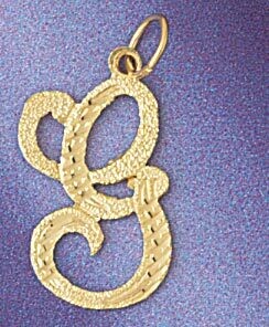 Dazzlers Jewelry Initial G Classic Pendant Necklace Charm Bracelet in Yellow, White or Rose Gold 95…