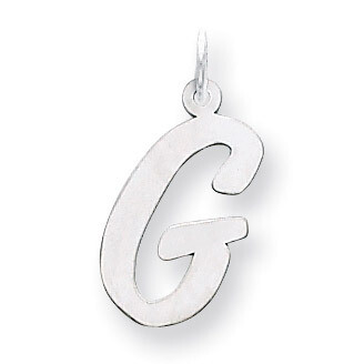 Large Script Initial G Charm 14k white Gold YC663G, MPN: YC663G, 883957030548