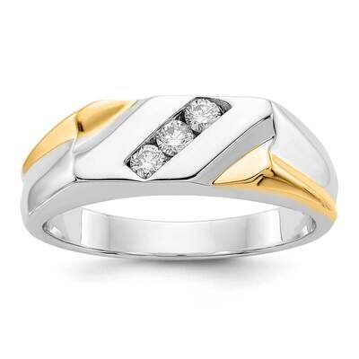 Gold Diamond Mens Ring 14k Two-tone Gold RM5807-020-WYA, MPN: RM5807-020-WYA, 883957386652