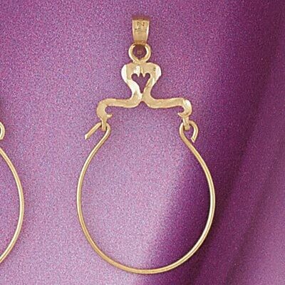 Dazzlers Jewelry Heart Holder Pendant Necklace Charm Bracelet in Yellow, White or Rose Gold 4266, M…