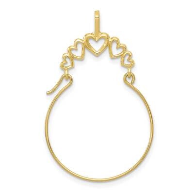 5-Heart Charm Holder 10k Gold Polished 10D1311, MPN: 10D1311,