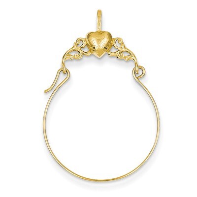 Heart Charm Holder 14k Gold Polished D1310, MPN: D1310, 637218002368