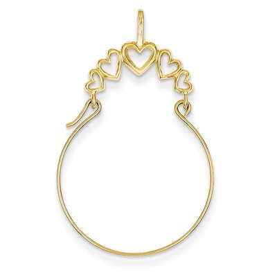 5-Heart Charm Holder 14k Gold Polished D1311, MPN: D1311, 637218002351
