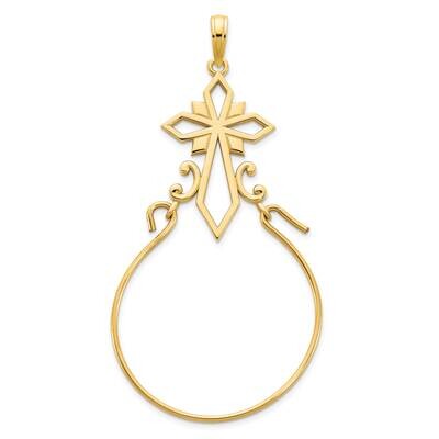 Fancy Cross Charm Holder Pendant 14k Gold D5147, MPN: D5147, 196904074169
