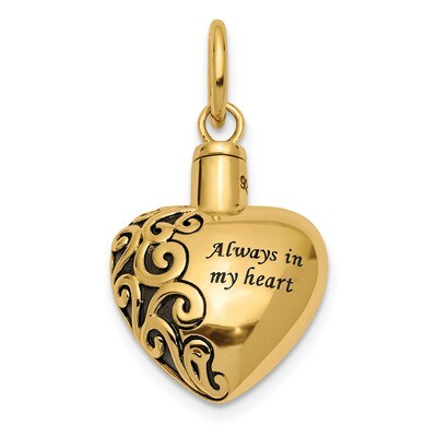 Heart Remembrance Ash Holder Pendant 14k Gold 14YQSX173, MPN: 14YQSX173, 883957225494
