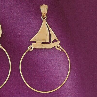 Dazzlers Jewelry Boat Holder Pendant Necklace Charm Bracelet in Yellow, White or Rose Gold 4254, MP…