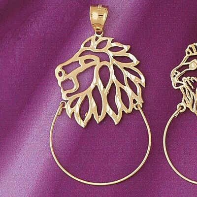 Dazzlers Jewelry Lion Holder Pendant Necklace Charm Bracelet in Yellow, White or Rose Gold 4249, MP…