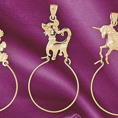 Dazzlers Jewelry Cat Holder Pendant Necklace Charm Bracelet in Yellow, White or Rose Gold 4246, MPN…