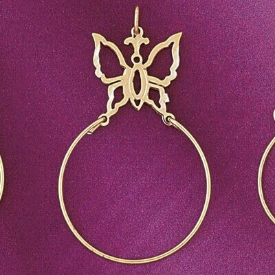 Dazzlers Jewelry Butterfly Holder Pendant Necklace Charm Bracelet in Yellow, White or Rose Gold 423…
