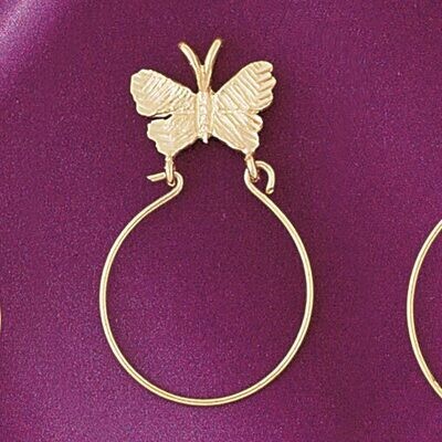 Dazzlers Jewelry Butterfly Holder Pendant Necklace Charm Bracelet in Yellow, White or Rose Gold 423…