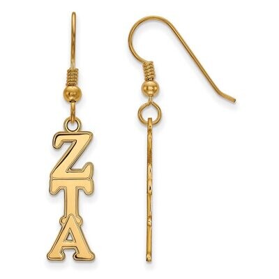 Zeta Tau Alpha Dangle Medium Earrings Gold-plated Silver GP004ZTA, MPN: GP004ZTA, 886774899985