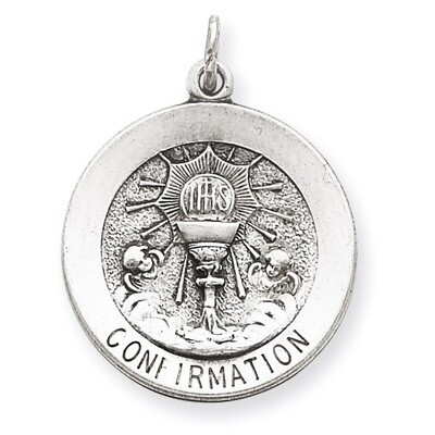 Confirmation Medal Charm Sterling Silver QC467, MPN: QC467, 191101182259