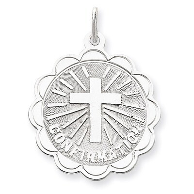 Confirmation Disc Charm Sterling Silver QC371, MPN: QC371, 886774108834