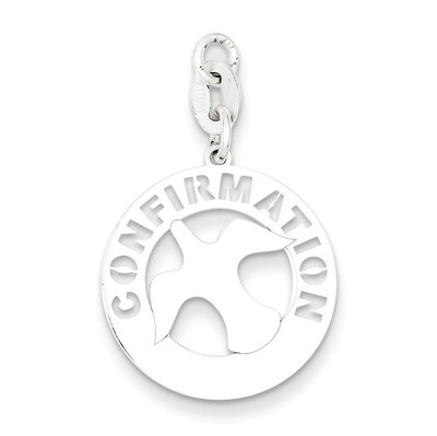 Confirmation Dove Charm Sterling Silver Polished QC7390, MPN: QC7390, 191101184833