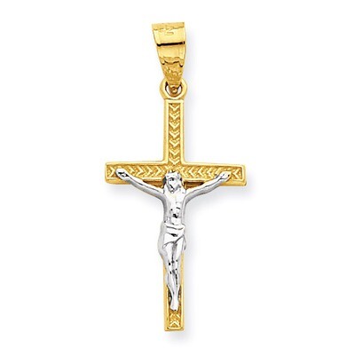 Crucifix Pendant 10k Gold &amp; Rhodium 10C1050, MPN: 10C1050, 886774019130