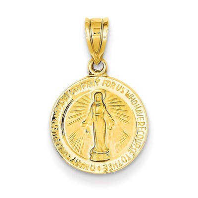 Miraculous Medal Pendant 14k Gold M1436, MPN: M1436, 637218168996