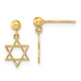 Star of David Post Dangle Earrings 14k Gold Polished YE2128, MPN: YE2128, 191101786006