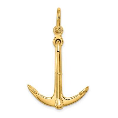 Anchor 2 Piece Moveable Charm 14k Gold 3-D Polished K7905, MPN: K7905, 63721804425