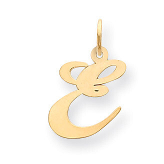 Initial E Charm 14K Gold Medium Fancy Script YC652E, MPN: YC652E, 886774136721