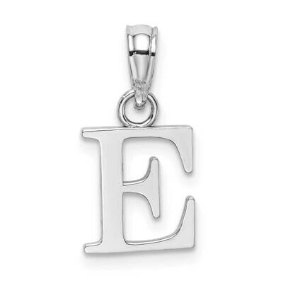 E Block Initial Charm 10k White Gold Polished 10K6423WE, MPN: 10K6423WE, 63721818804