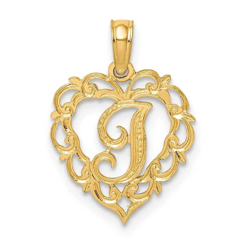 I Script Initial In Heart Charm 14k Gold K6424I, MPN: K6424I, 196904089033