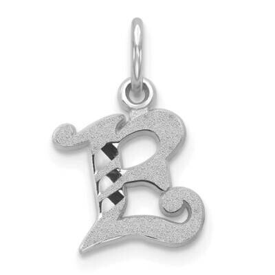 Initial E Charm 10k White Gold Diamond-cut 10WCH139-E, MPN: 10WCH139-E,