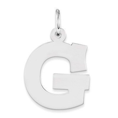 Block Initial G Charm Sterling Silver QC5095G, MPN: QC5095G, 191101182419