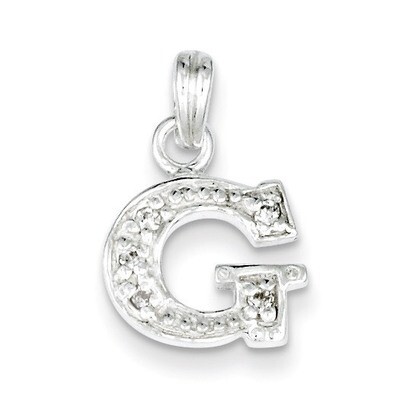 Initial G Pendant Sterling Silver Diamond QC6717G, MPN: QC6717G, 883957551074