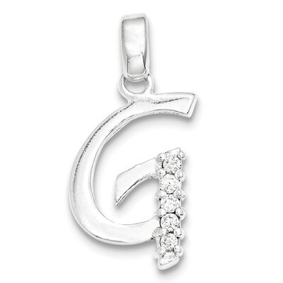 Initial G Pendant Sterling Silver Diamond QC6525G, MPN: QC6525G, 883957916460