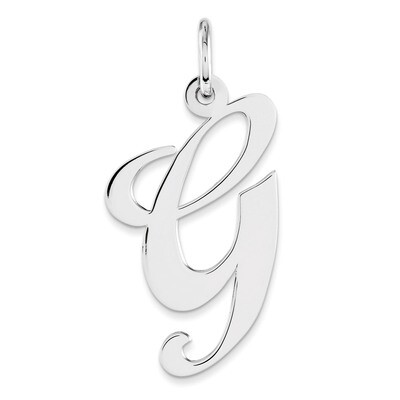 Script Initial G Charm Sterling Silver Fancy QC5090G, MPN: QC5090G, 883957432250