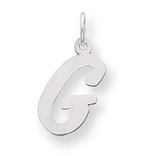 Medium Script Initial G Charm Sterling Silver QC5082G, MPN: QC5082G, 883957488424