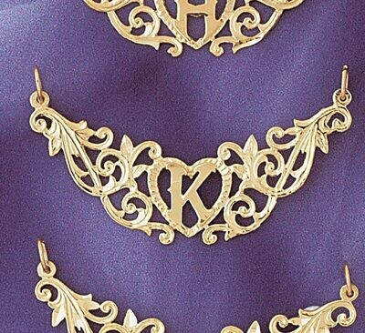 Dazzlers Jewelry Initial K Heart Pendant Necklace Charm Bracelet in Yellow, White or Rose Gold 9578…