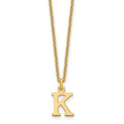 Letter K Initial Pendant with Chain 14k Gold Cutout XNA727Y/K, MPN: XNA727Y/K, 191101672590