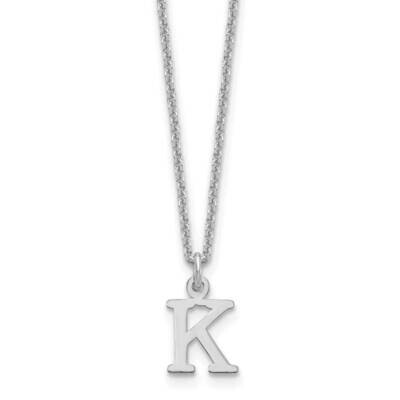 Letter K Initial Pendant with Chain 14k White Gold Cutout XNA727W/K, MPN: XNA727W/K, 191101672330