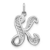 Filigree Initial K Pendant 10k White Gold 10D1281K, MPN: 10D1281K,