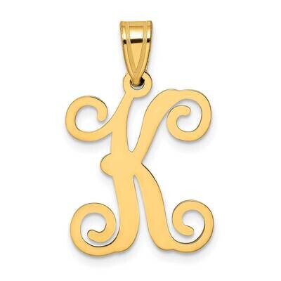 Initial Letter K Pendant 14k Gold Casted High Polished XNA518Y/K, MPN: XNA518Y/K,