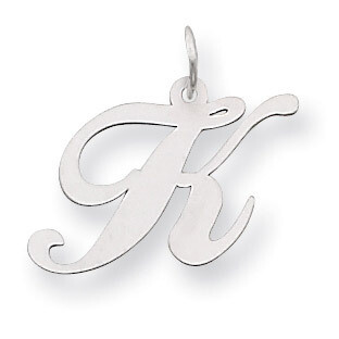 Medium Fancy Script Initial K Charm Pendant 14k white Gold YC653K, MPN: YC653K, 883957030111