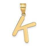 Bubble Letter K Initial Pendant 14k Gold Polished YC1441K, MPN: YC1441K, 196904088098