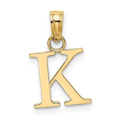 K Block Initial Charm 14k Gold Polished K6423K, MPN: K6423K, 63721800731