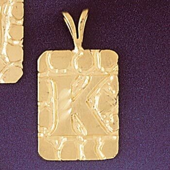 Dazzlers Jewelry Initial K Pendant Necklace Charm Bracelet in Yellow, White or Rose Gold 9576k, MPN…