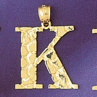 Dazzlers Jewelry Initial K Pendant Necklace Charm Bracelet in Yellow, White or Rose Gold 9575k, MPN…