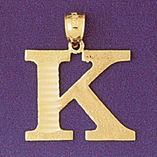Dazzlers Jewelry Initial K Pendant Necklace Charm Bracelet in Yellow, White or Rose Gold 9572k, MPN…