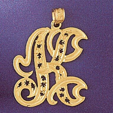 Dazzlers Jewelry Initial K Pendant Necklace Charm Bracelet in Yellow, White or Rose Gold 9563k, MPN…