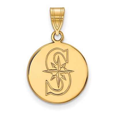 Seattle Mariners Medium Disc Pendant 14k Yellow Gold 4Y012MRN, MPN: 4Y012MRN, 886774871875