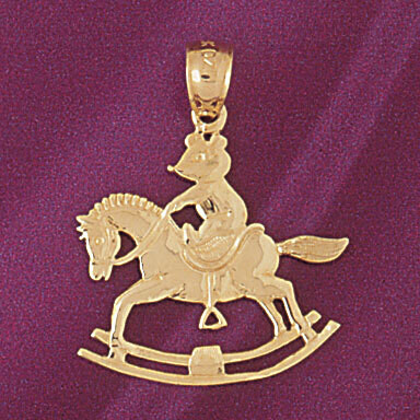 Dazzlers Jewelry Carousel Horse Pendant Necklace Charm Bracelet in Yellow, White or Rose Gold 6017,…
